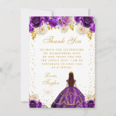 パープルフローラプリンセスキンセアニラ サンキューカード (正面)