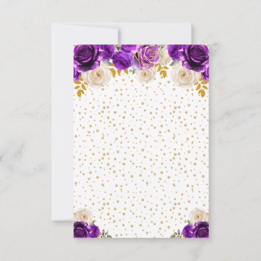 パープルフローラプリンセスキンセアニラ 出欠カード (裏面)