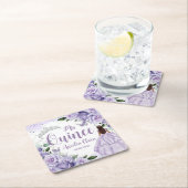 パープルフローラプリンセスシルバーキンセアニラXV 16 スクエアペーパーコースター (インサイチュ)