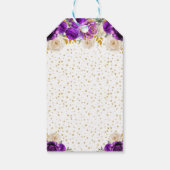 パープルフローラプリンセスハッピーバースデー ギフトタグ (裏面)