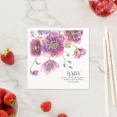 パープルフローラベビーイン開花紙ナプキン スタンダードカクテルナプキン (インサイチュ)