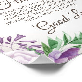 パープルフローラベビーシャワーおしゃぶり狩りゲーム ポスター (角)