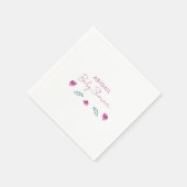 パープルフローラベビーシャワーカクテル スタンダードカクテルナプキン (角)