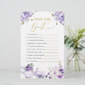 パープルフローラベビーシャワーティーパーティーを見つける (スタンド正面)