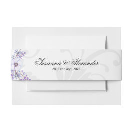 パープルフローラベリーとグレーダマスク 招待状ベリーバンド