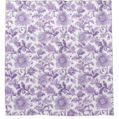 パープルフローラペイズリーシャワーカーテン シャワーカーテン (正面)