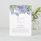 パープルフローラボタニカルホワイトブライダルシャワー 招待状 (スタンド正面)