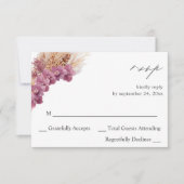 パープルフローラボホノミールRSVP 出欠カード (正面)