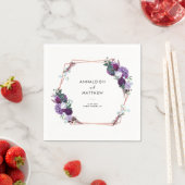 パープルフローラボ結婚タニカル紙 スタンダードカクテルナプキン (インサイチュ)