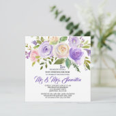 パープルフローラポス結婚トブランチ招待状 招待状 (スタンド正面)