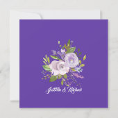 パープルフローラポス結婚トブランチ招待状 招待状 (裏面)