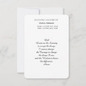 パープルフローラマウンテンメモリアル祈りの言葉カード サンキューカード (裏面)