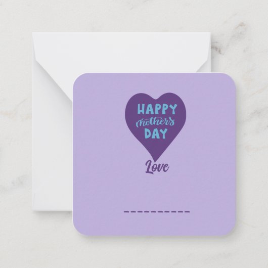 パープルフローラマザーズの日： ノートカード (裏面)