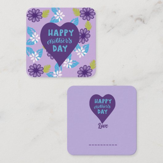 パープルフローラマザーズの日： ノートカード (正面/裏面)