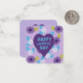 パープルフローラマザーズの日： ノートカード (正面/裏面インサイチュ)