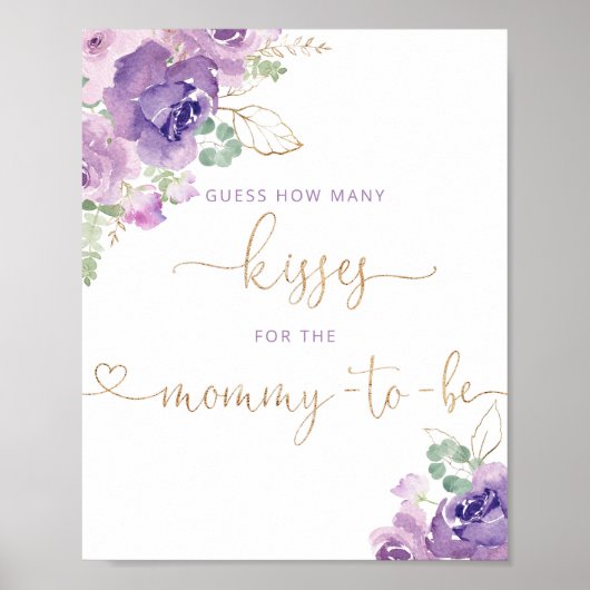 パープルフローラママのためのキスの数 ポスター (正面)