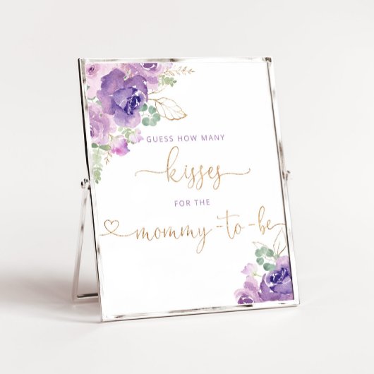 パープルフローラママのためのキスの数 ポスター