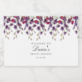 パープルフローラミニボトルラベル リキュールボトルラベル (シングルラベル)