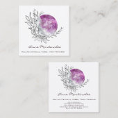 パープルフローラムーンスクエア名刺 スクエア名刺 (正面/裏面)