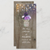 パープルフローラメイスンジャー素朴結婚式 プログラム (正面/裏面)