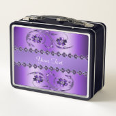 パープルフローラメタルランチボックス メタルランチボックス (裏面)