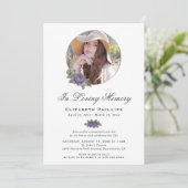 パープルフローラメモリアルサービスの葬儀の写真 招待状 (スタンド正面)