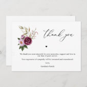 パープルフローラメモリアルサービスサンキューカード サンキューカード (正面/裏面)