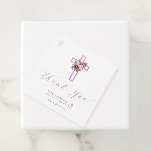 パープルフローラモダンクロススクリプト フェイバータグ (インサイチュ)