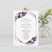 パープルフローラモダン結婚式 プログラム (スタンド正面)