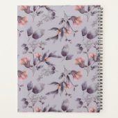 パープルフローラモノグラムのフェミニンイニシャルと名前 プランナー手帳 (裏面)