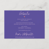 パープルフローラモノグラム赤面結婚ピンクの詳細 エンクロージャーカード (裏面)