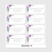 パープルフローラユーカリ結婚プスゲストアドレス シール (シート)
