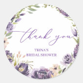 パープルフローララウンドフェイスステッカー ラウンドシール (正面)