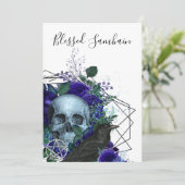 パープルフローララス賛美ンハロウィン異教の挨拶 カード (スタンド正面)