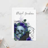 パープルフローララス賛美ンハロウィン異教の挨拶 カード (正面/裏面インサイチュ)