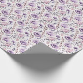 パープルフローララッピング紙 ラッピングペーパー (角)