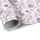 パープルフローララッピング紙 ラッピングペーパー (ロールコーナー)