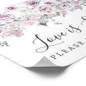 パープルフローララブズスイートデザートバーサイン ポスター (角)