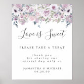 パープルフローララブズスイートデザートバーサイン ポスター (正面)