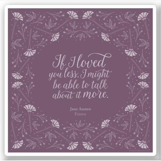 パープルフローララブ引用文エマジェーンオースティン シール (正面)