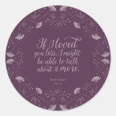 パープルフローララブ引用文エマジェーンオースティン ラウンドシール (正面)