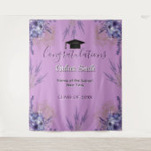 パープルフローララベガーリーンダーグラッド写真の背景 タペストリー (正面)