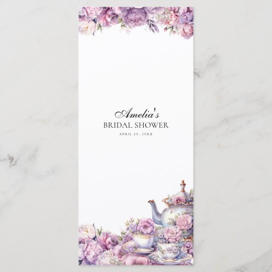 パープルフローララベンダーアフタヌーンティーパーティー メニュー (裏面)