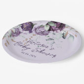 パープルフローララベンダーエレガントベビーシャワー ペーパープレート (アングル)