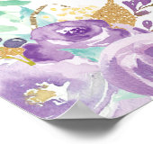 パープルフローララマベビーシャワーウェルカムバックドロップB ポスター (角)