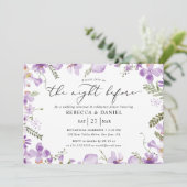 パープルフローラリハーサルディナーの前の夜 招待状 (スタンド正面)