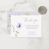 パープルフローラリリー悔やみや弔慰サンキューカード ノートカード (正面/裏面インサイチュ)