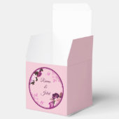 パープルフローラリングや輪結婚式の引き出物ボックス フェイバーボックス (オープン)