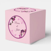 パープルフローラリングや輪結婚式の引き出物ボックス フェイバーボックス (裏面サイド)