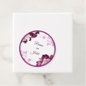 パープルフローラリングや輪結婚式の引き出物ラベル フェイバータグ (インサイチュ)